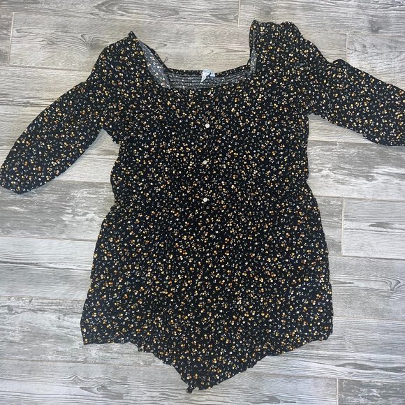 Floral Long Sleeve Romper - Picture 1 of 5